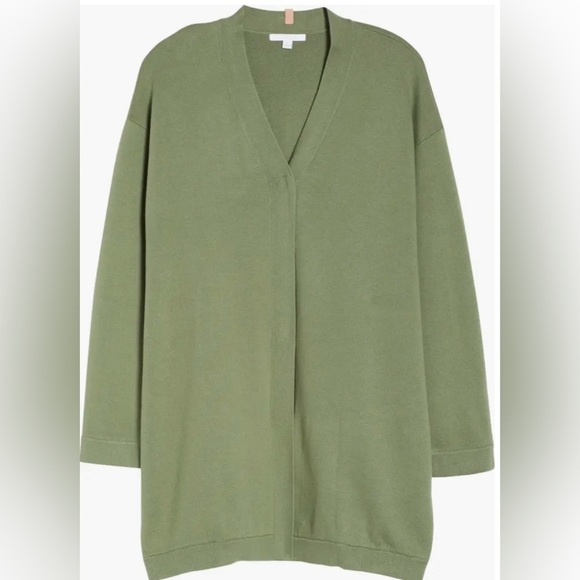 Lunya Cozy Cotton Button Front Silk Blend Cardigan Sweater in Humble Green NEW - Picture 3 of 10